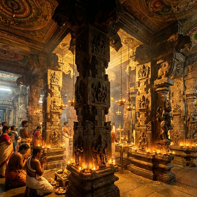 Pandit Abhishek performing puja